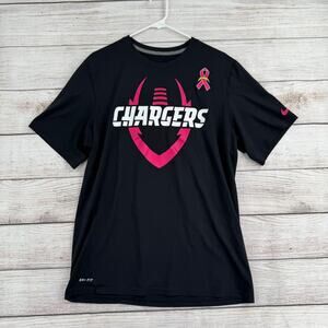 Nike NFL Dri Fit Los Angeles Chargers Breast Cancer T-Shirt Adult Large Black